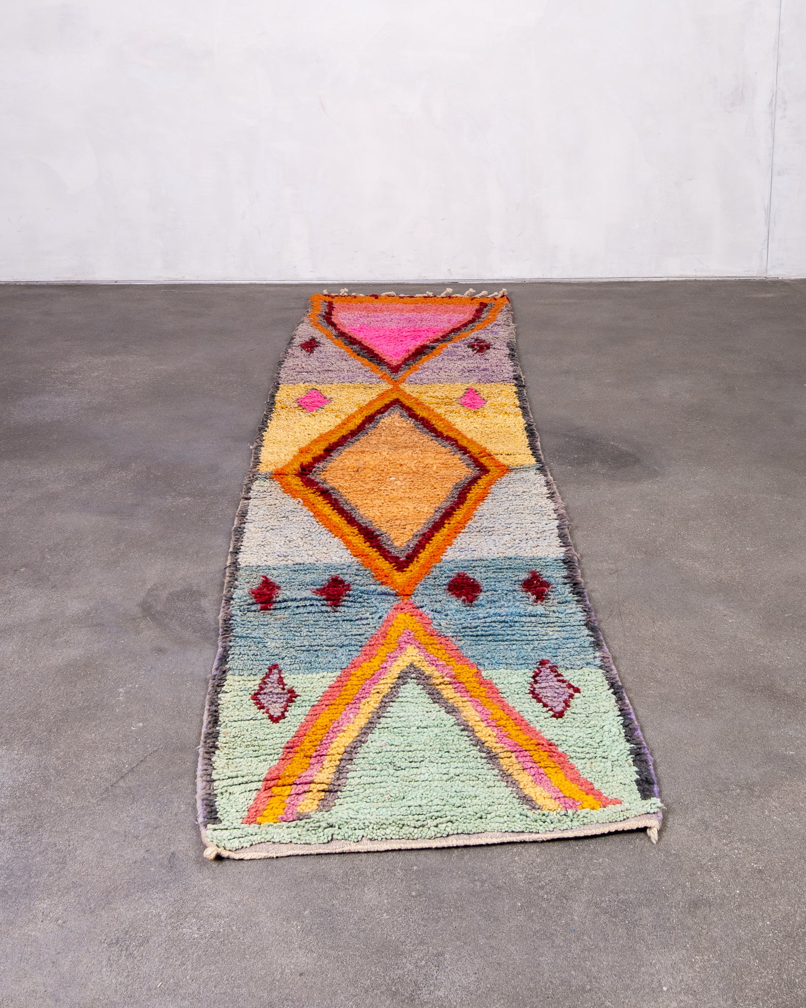 Modern designer handcrafted Berber rug from morocco Boujed with beautiful colors and patterns